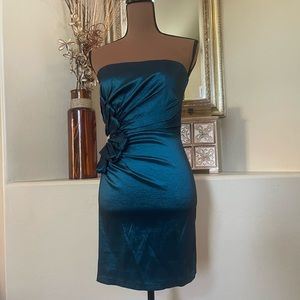 Blue formal mini dress